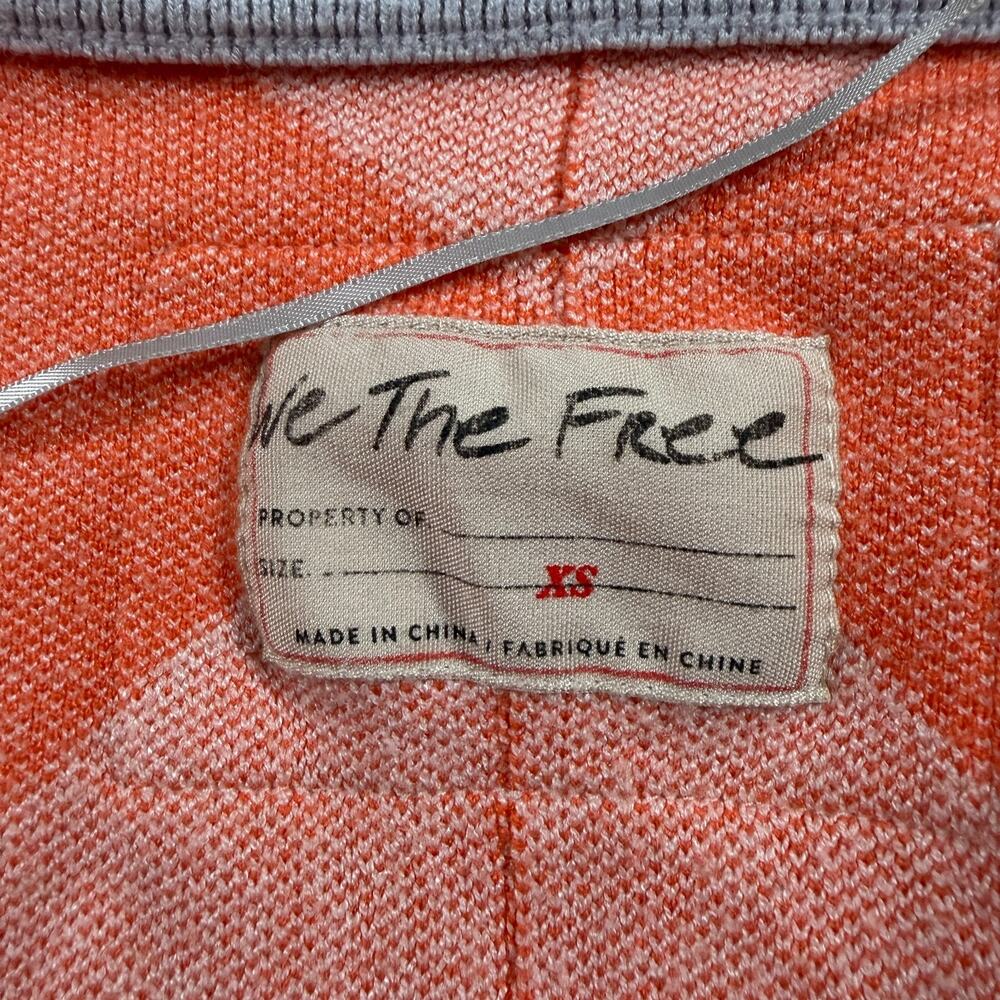 We The Free People Manny Checkered Oversized Cardigan Orange Womens XS Boho Cozy - Picture 8 of 12